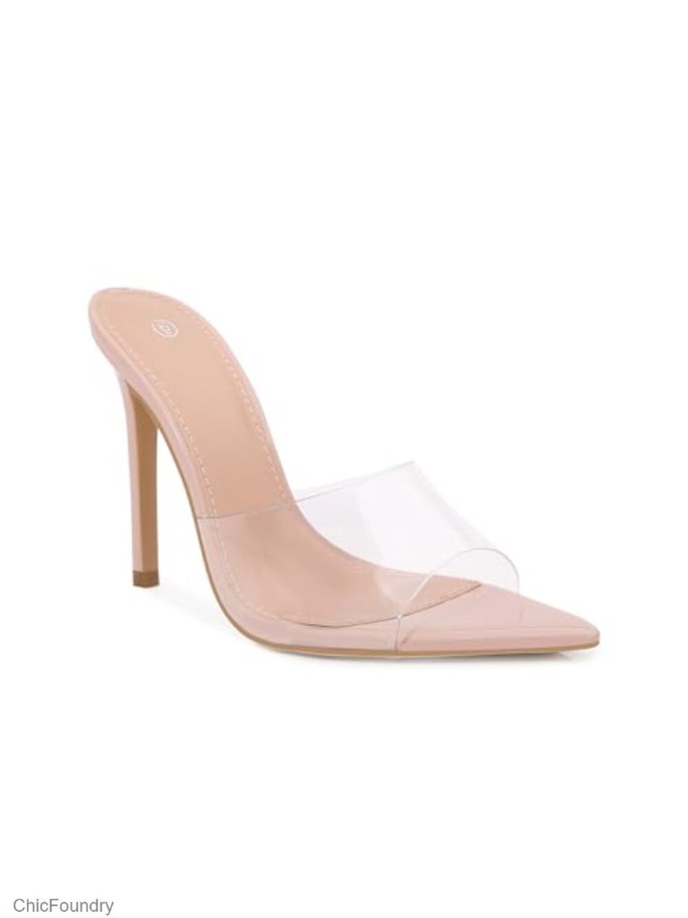 Women's Clear Pointed Toe Stiletto Heel Sandals with Transparent Ankle Strap